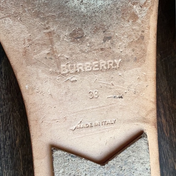 Burberry White Leather Slide On Sandals 8 - Picture 7 of 13